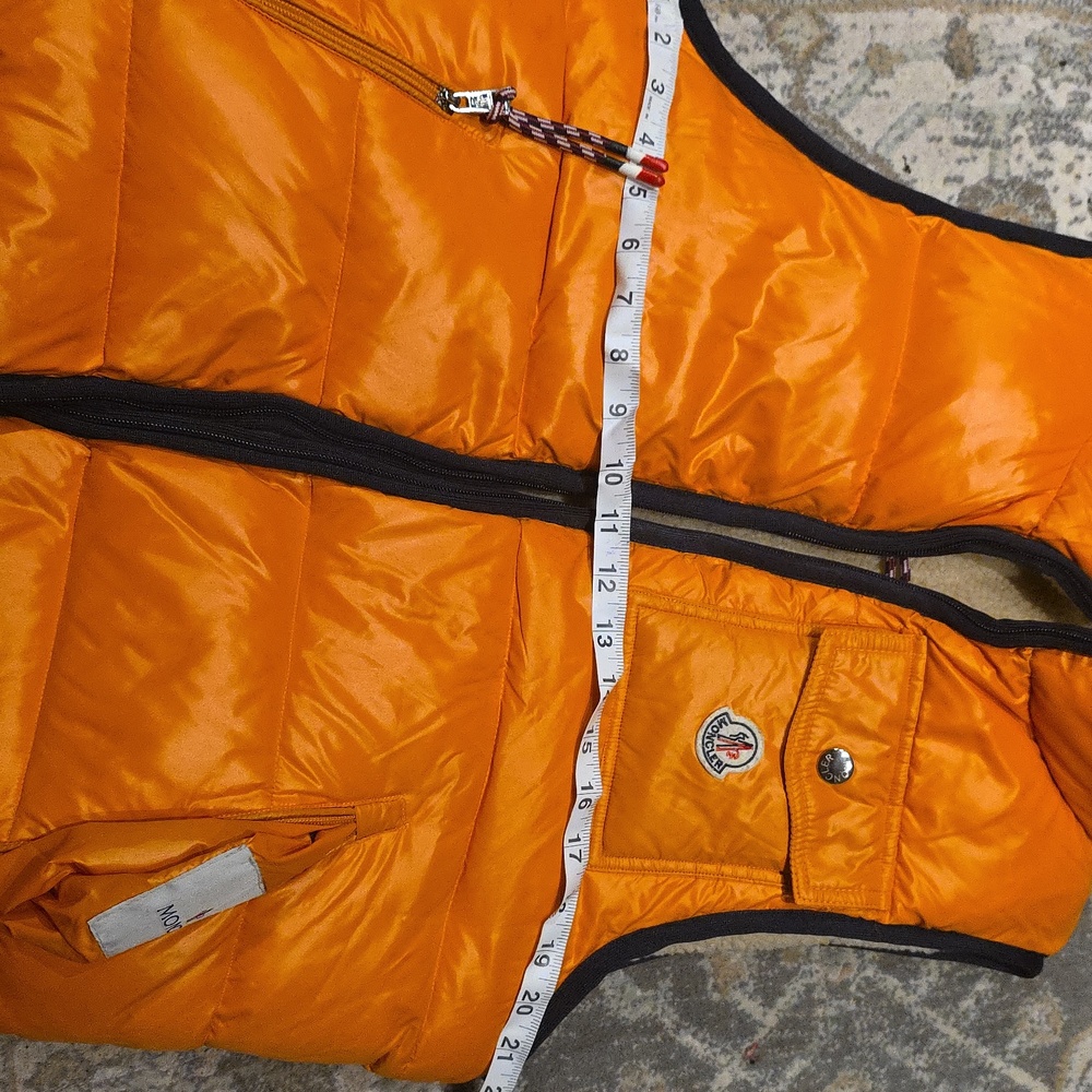 Moncler Orange Puffer Vest Genius  Fur Reversible Good As New